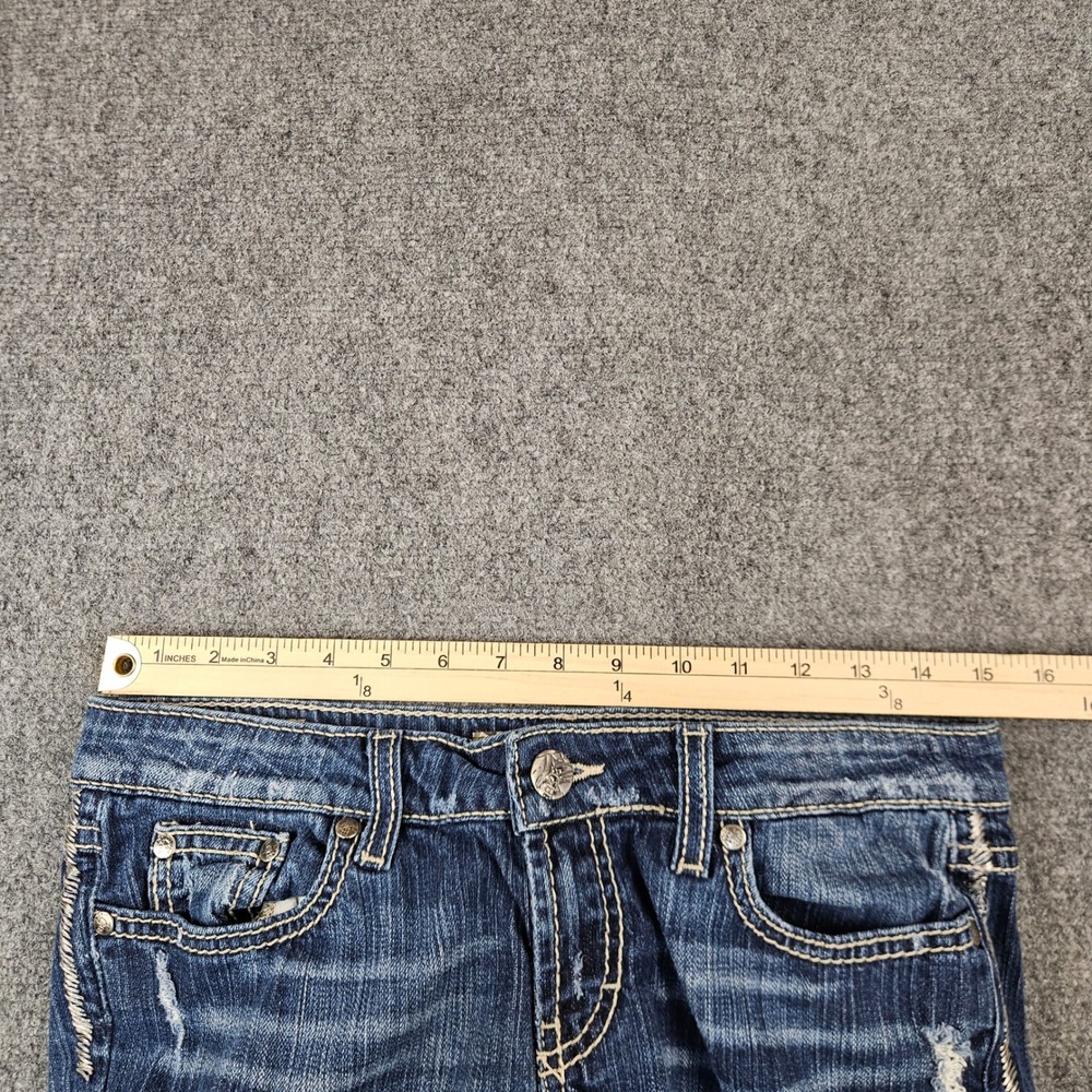 BKE Sabrina Bootcut Jeans Blue Distressed Low Rise 28x33.5 BKL8291L - Picture 7 of 12